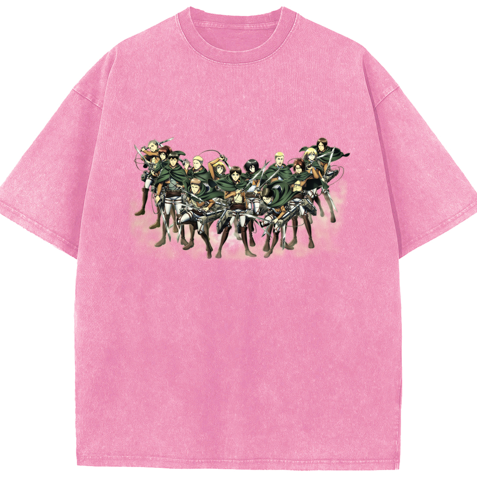 （画像用） 進撃の巨人 Attack on Titan 綿100% ヴィンテージ風 半袖Tシャツ（フロントプリント）